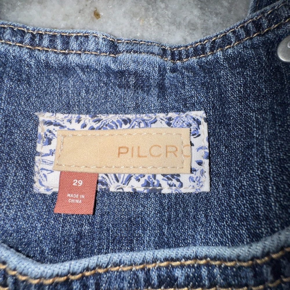 Anthropologie Pilcro Slouchy Blue Denim Overall Shorts Size 29 Boho NO SHIRT - Picture 6 of 8